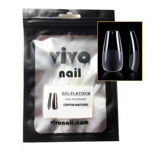 VIVO 500 pcs Coffin MATTE Medium Full Cover Gel Artificial False Fake Nails Tips